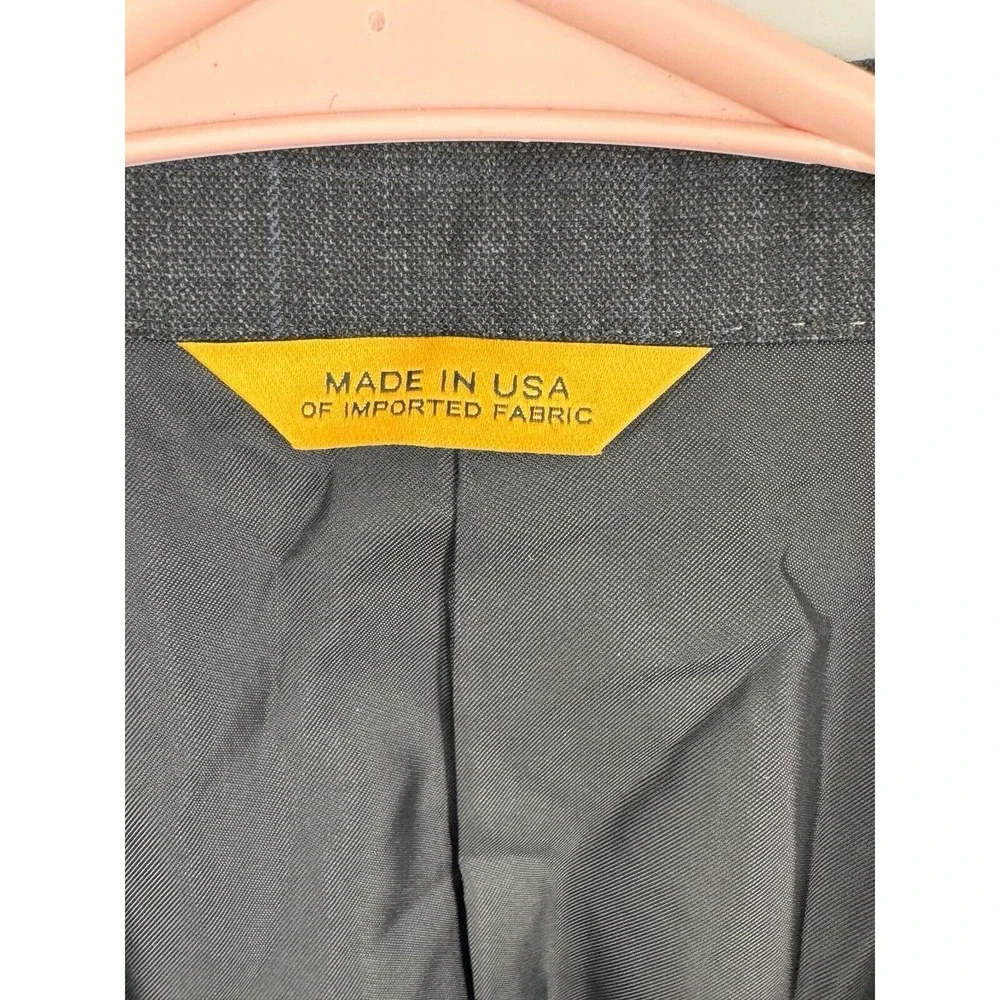 New NWT Hickey Freeman Beacon 100% Wool 42‎ R Regular Grey With Blue Plaid